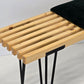 DESIGNER SITZBANK Holz Lattenbank Hairpin Legs Vintage Mid Century Schwarz grün