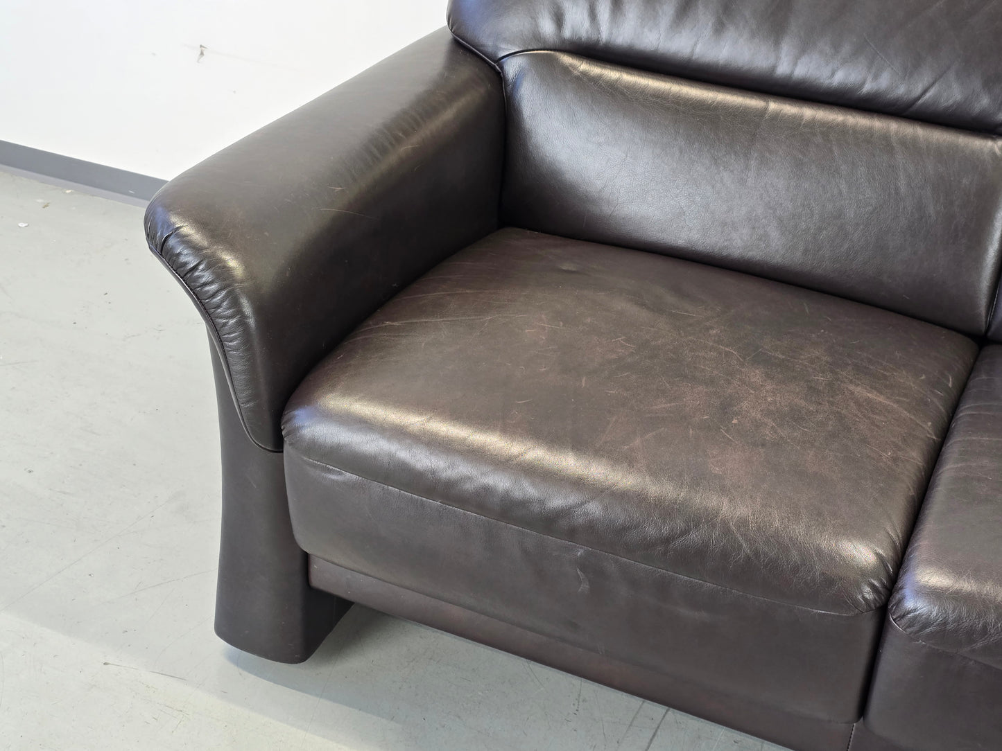 SEGMÜLLER SOFA Ledersofa 3-Sitzer Braun Leder Couch Schlaffcouch AW2