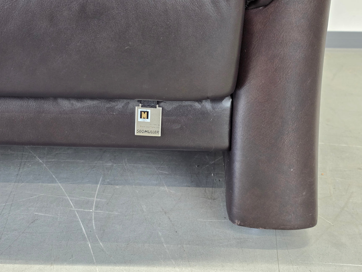 SEGMÜLLER SOFA Ledersofa 3-Sitzer Braun Leder Couch Schlaffcouch AW2