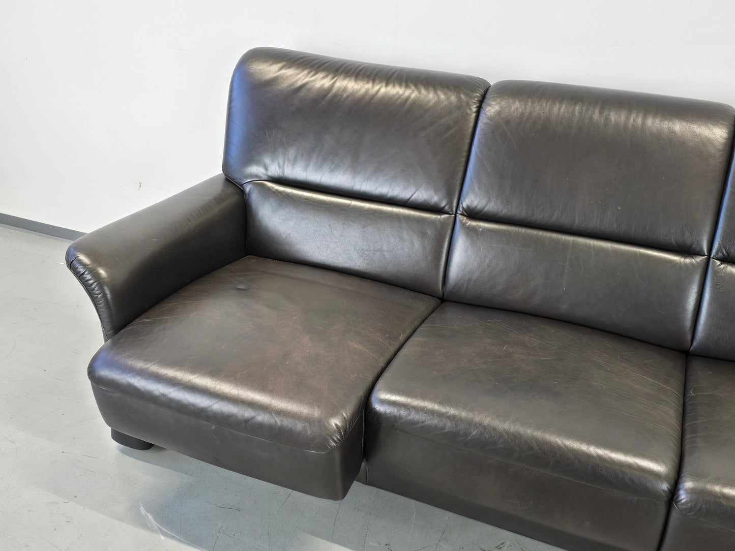 SEGMÜLLER SOFA Ledersofa 3-Sitzer Braun Leder Couch Schlaffcouch AW2