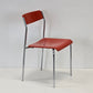 VINTAGE STUHL Rot Stapelstuhl Chrom 70er Jahre Design Küchenstuhl Loft Bauhaus