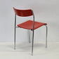 VINTAGE STUHL Rot Stapelstuhl Chrom 70er Jahre Design Küchenstuhl Loft Bauhaus