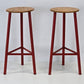 VINTAGE BARHOCKER Industrie Design Rot Loft Hocker Werkstattstuhl 70er Jahre