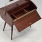 VINTAGE NÄHKASTEN Mid Century Design 50er 60er Teak Rollwagen Beistelltisch Retro