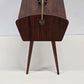 VINTAGE NÄHKASTEN Mid Century Design 50er 60er Teak Rollwagen Beistelltisch Retro