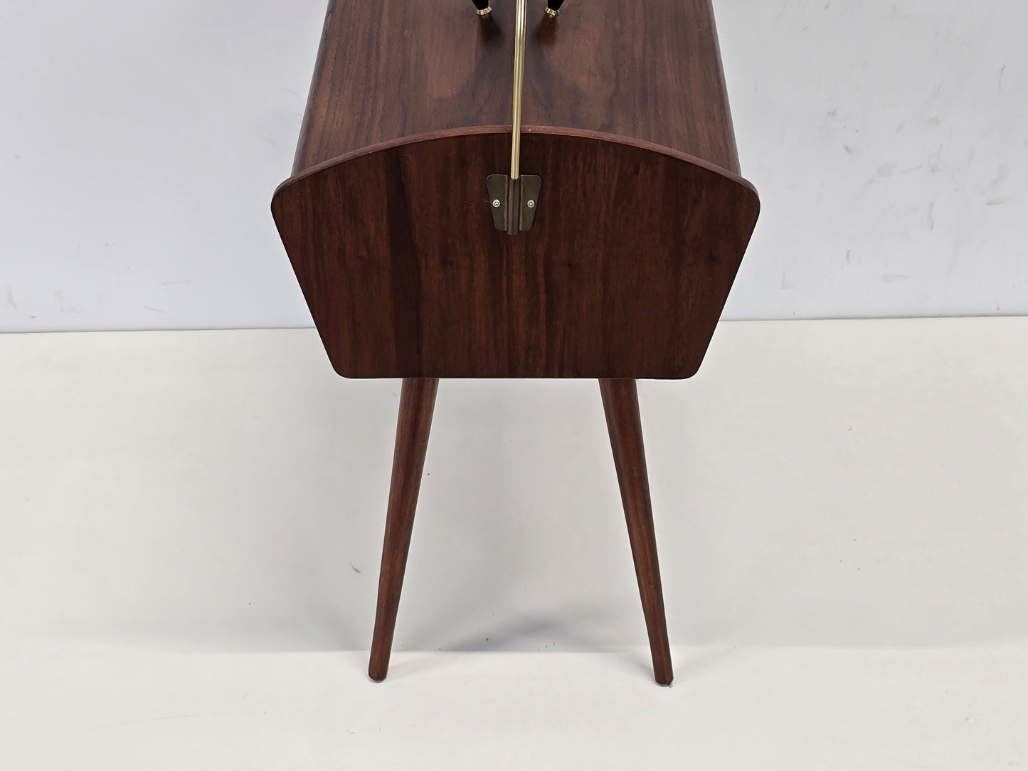VINTAGE NÄHKASTEN Mid Century Design 50er 60er Teak Rollwagen Beistelltisch Retro