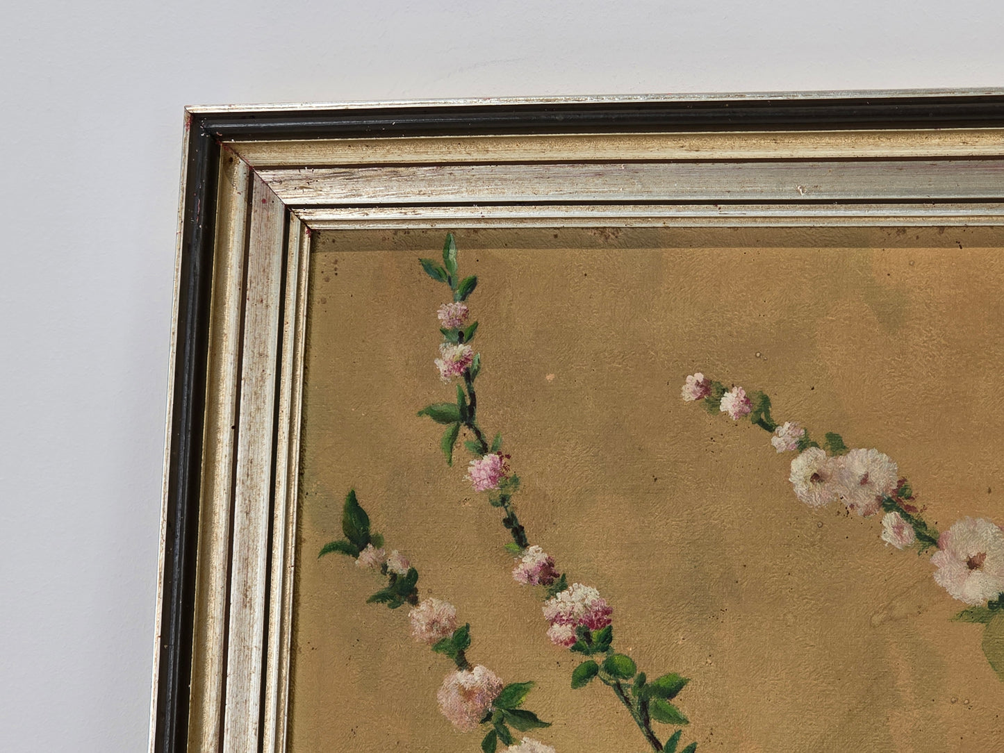 KRÜGER GEMÄLDE Blumenstillleben Ölgemälde Signiert Vintage Prunkrahmen Antik