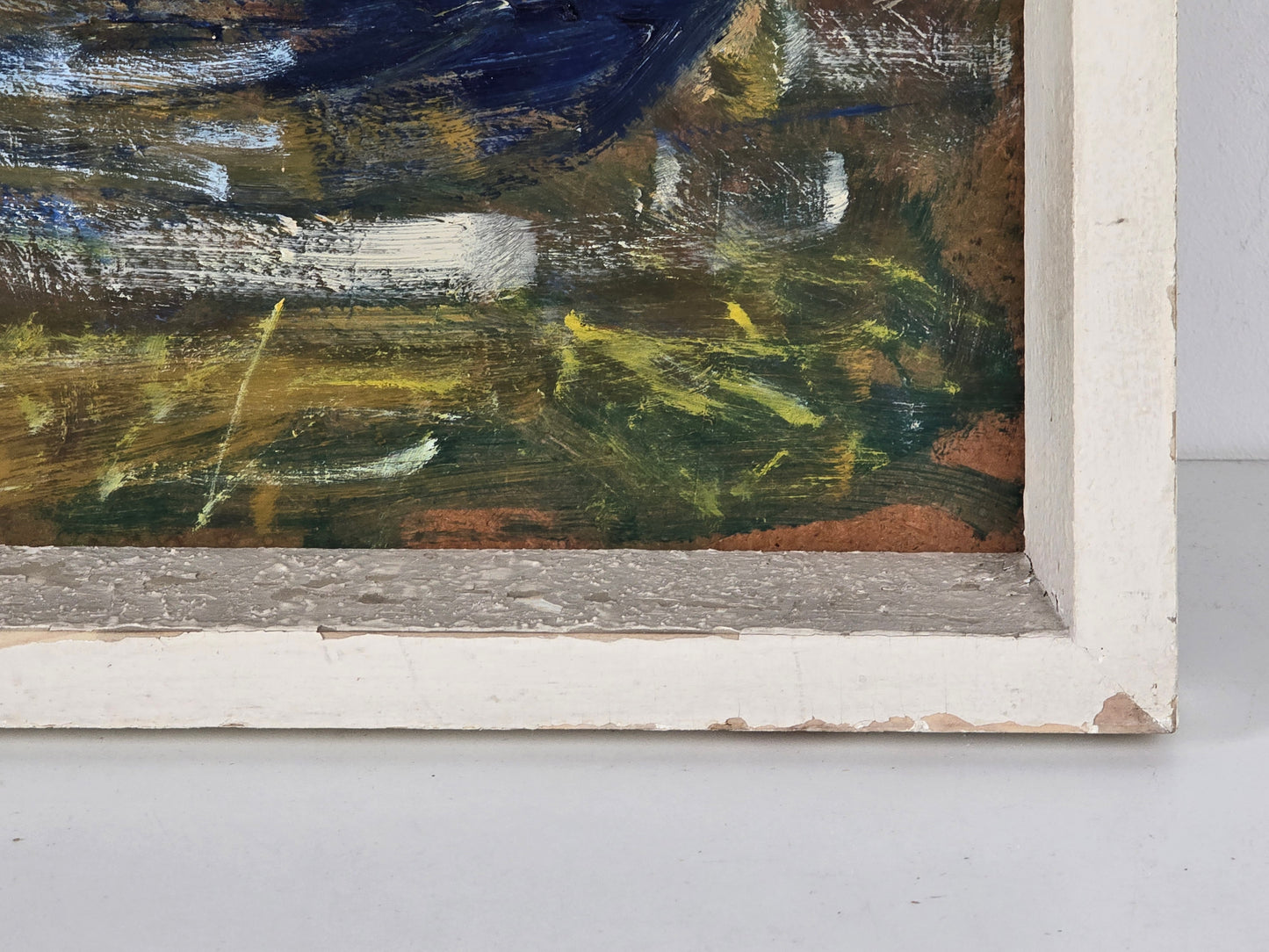 SONNENBLUMEN ÖLGEMÄLDE Stillleben Blumenvase Vintage Kunst Rahmen 78x97cm