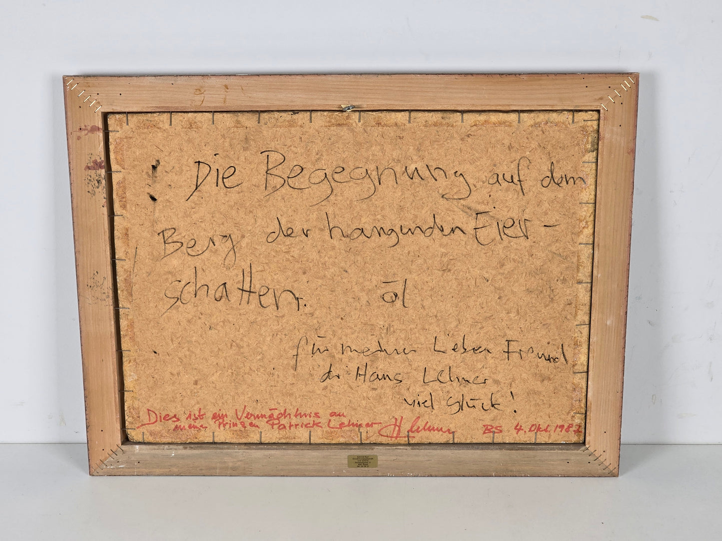 SURREALISMUS ÖLGEMÄLDE S. Nataros 1977 "Die Begegnung" Fantasie Kunst Rahmen