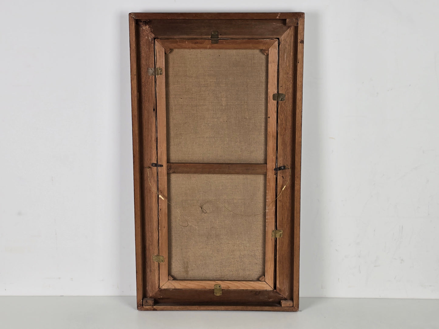 ANTIQUARISCHES ÖLGEMÄLDE Hirsch Jagdmotiv Eichenrahmen Messing Prunkrahmen Jagd