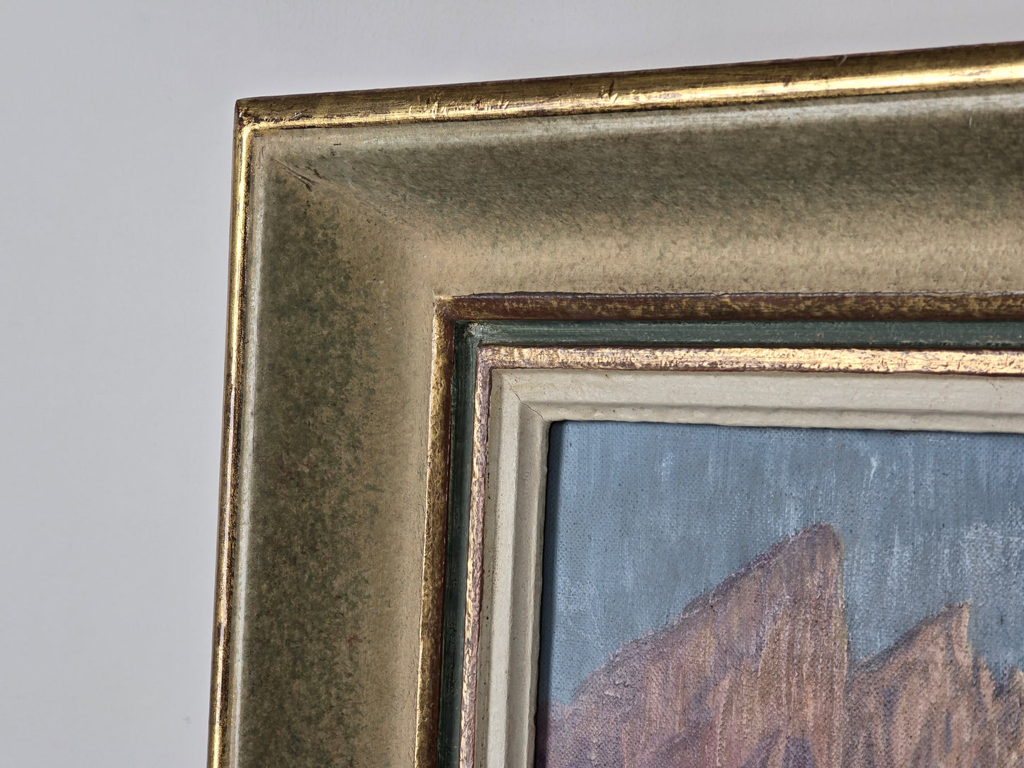 ANTIKES ÖLGEMÄLDE Bergsee Alpen Panorama Schweizer Künstler Signiert Rahmen