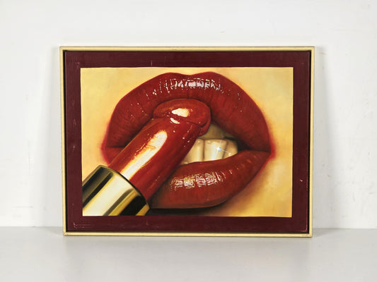 POP ART Gemälde Lippen Lippenstift Vintage Bild Leinwand Modern 84x64 Retro