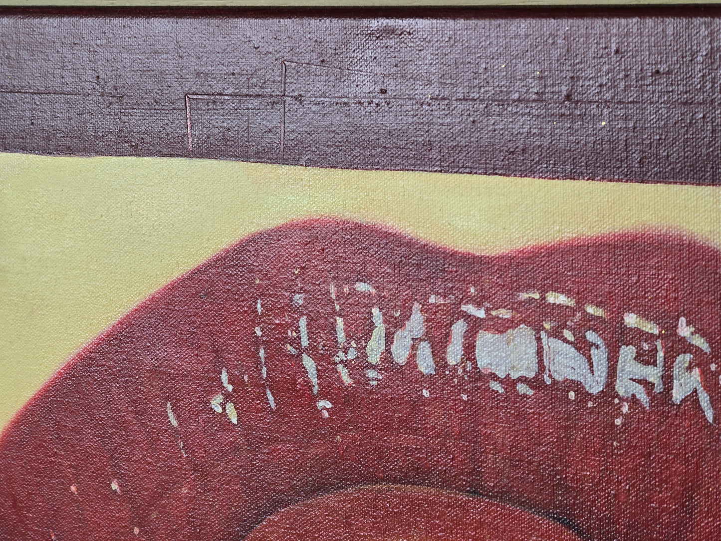 POP ART Gemälde Lippen Lippenstift Vintage Bild Leinwand Modern 84x64 Retro