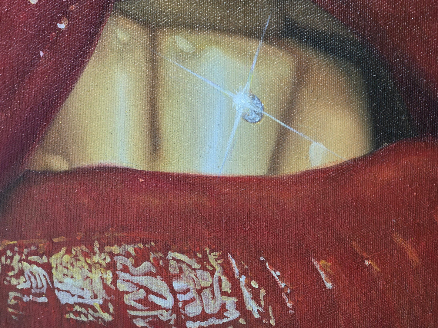 POP ART Gemälde Lippen Lippenstift Vintage Bild Leinwand Modern 84x64 Retro