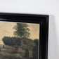 P. NANSEN Ölgemälde Heide Landschaft 1915 Antik Rahmen Leinwand Bild Bauernhaus