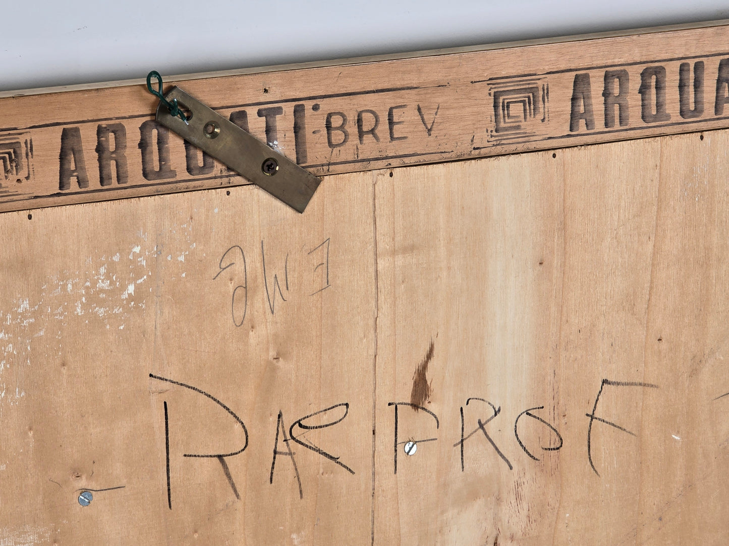 VINTAGE KUNST Abstraktes Gemälde "La buona terra" Signiert Rahmen Arcuati XXL