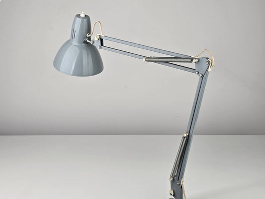 VINTAGE SIS Schreibtischlampe Industrie Design Gelenklampe Werkstattlampe Grau