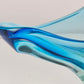 MURANO GLASSCHALE Vintage Sommerso Design Schale Blau Glasobjekt 60er Jahre