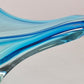 MURANO GLASSCHALE Vintage Sommerso Design Schale Blau Glasobjekt 60er Jahre