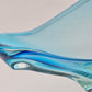 MURANO GLASSCHALE Vintage Sommerso Design Schale Blau Glasobjekt 60er Jahre