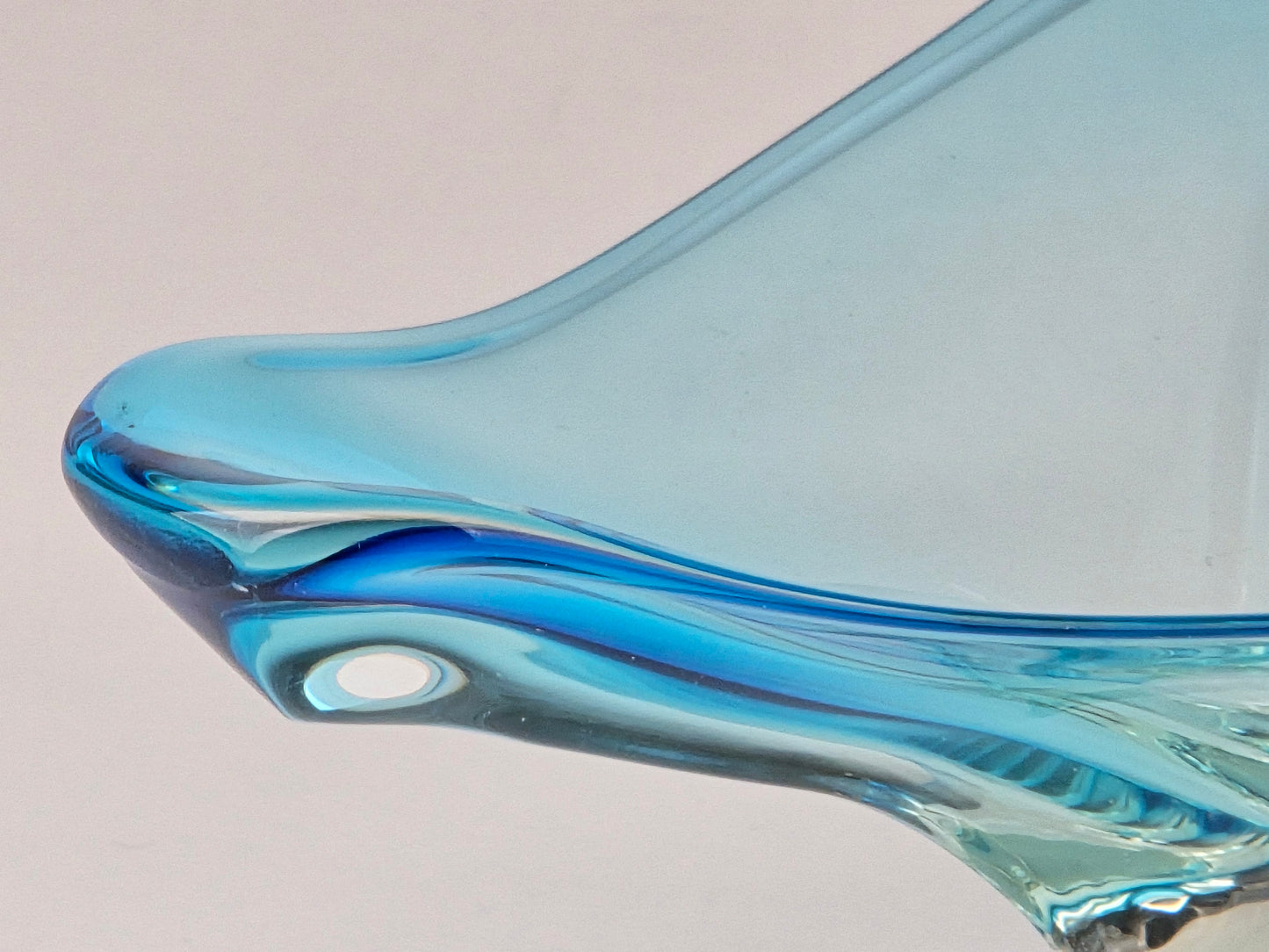 MURANO GLASSCHALE Vintage Sommerso Design Schale Blau Glasobjekt 60er Jahre