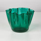 VENINI MURANO Schale Fazzoletto Bianconi Glas Grün Vintage Italinienisch 50er