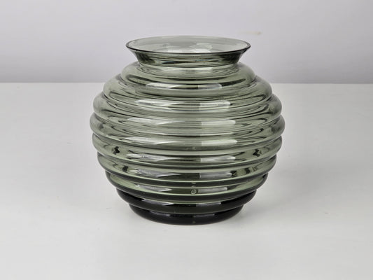 RICHARD LAUCKE felicitas vase VLG Weißwasser Bauhaus Design Glas Rauchglas 1939