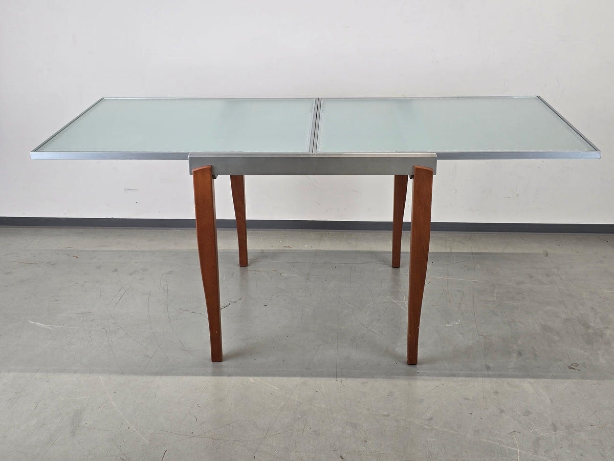 DESIGNER ESSTISCH ausziehbar Design Glas Metall Holz Esstisch Küchentisch Vintage