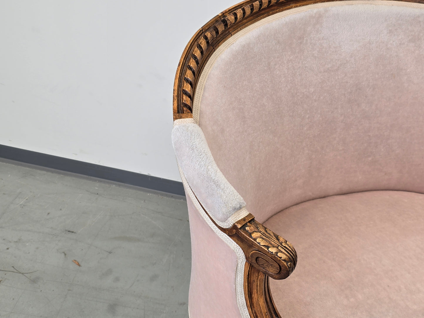SESSEL ANTIK Barock Stil Rosa Samt Cocktailsessel Vintage Shabby Chic