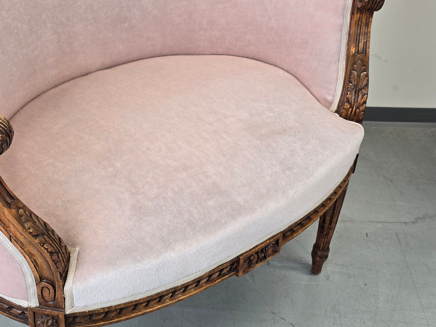 SESSEL ANTIK Barock Stil Rosa Samt Cocktailsessel Vintage Shabby Chic