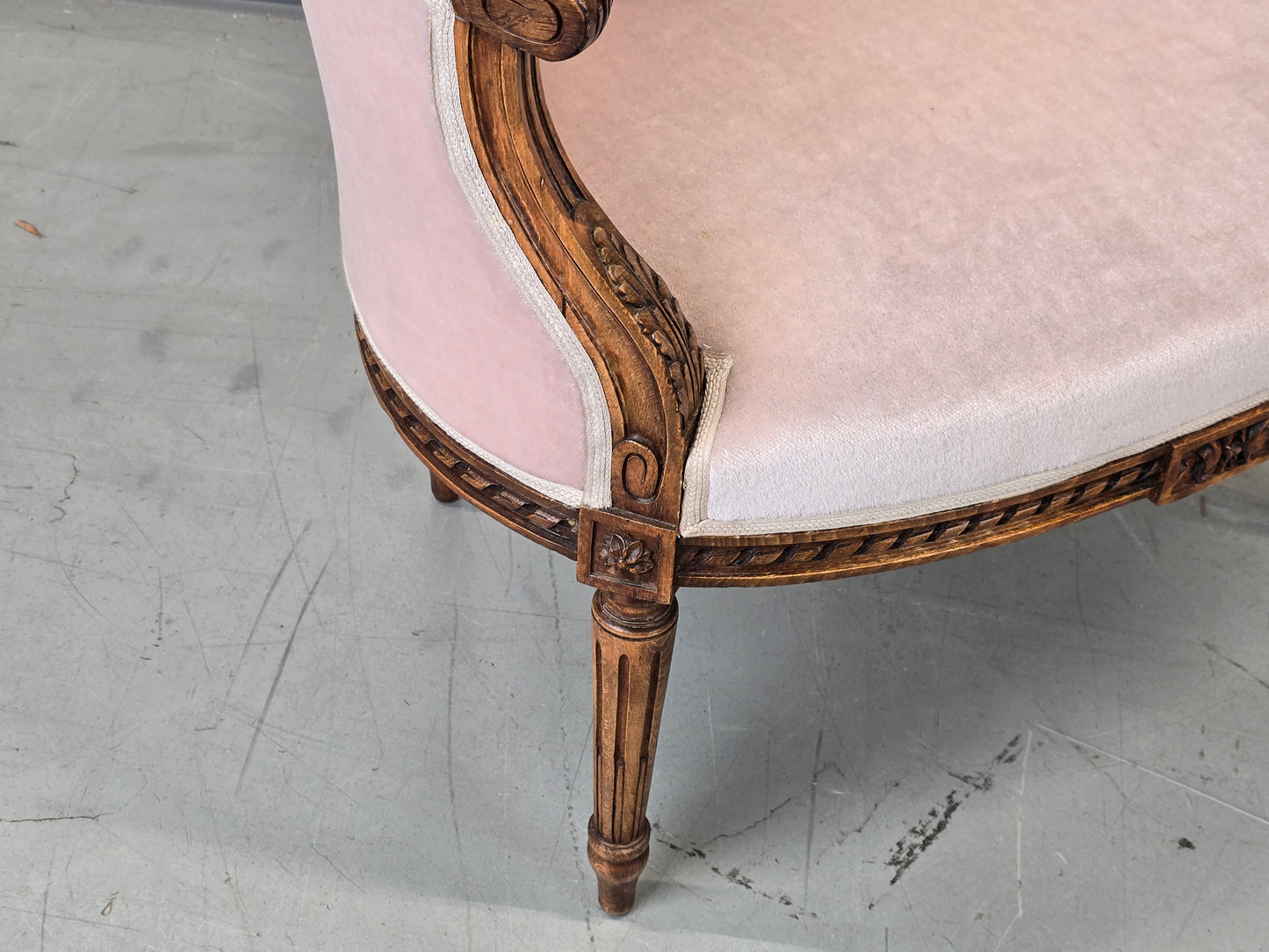 SESSEL ANTIK Barock Stil Rosa Samt Cocktailsessel Vintage Shabby Chic