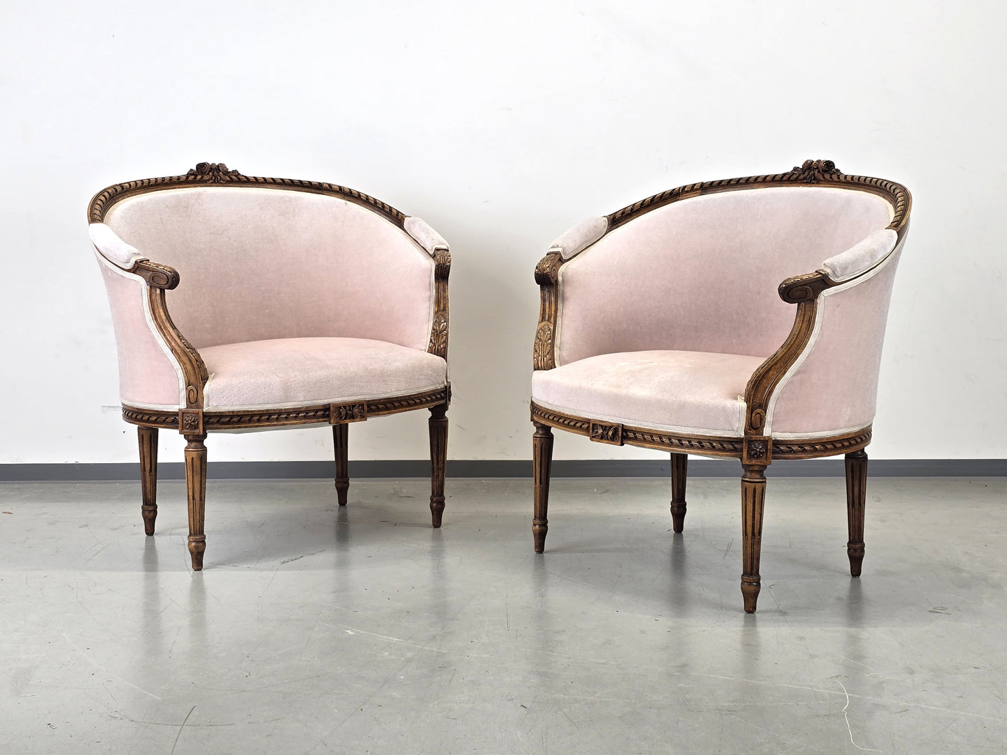 SESSEL ANTIK Barock Stil Rosa Samt Cocktailsessel Vintage Shabby Chic