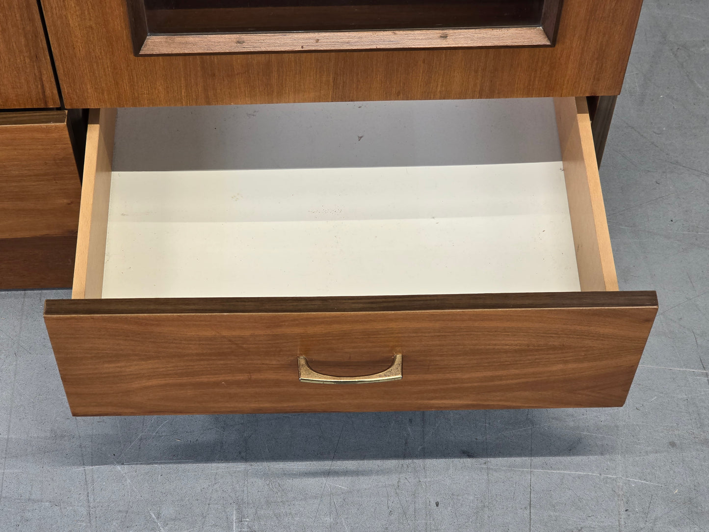 VINTAGE VITRINE Teak Highboard Glasschrank Bücherschrank 60er Mid Century Retro