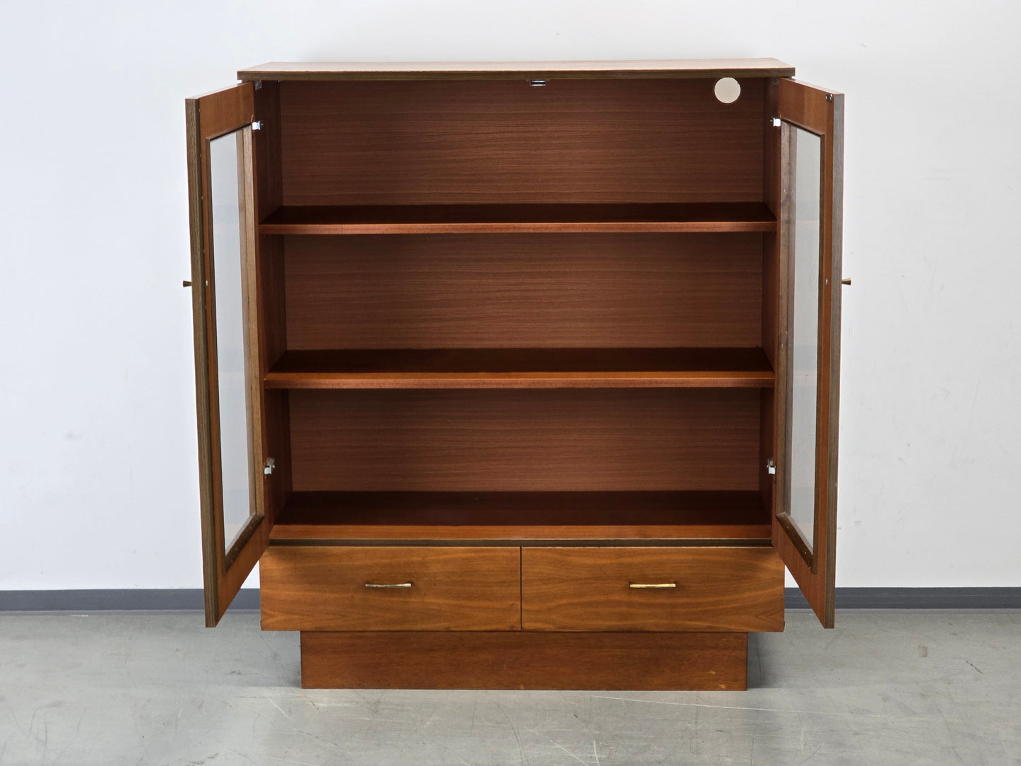 VINTAGE VITRINE Teak Highboard Glasschrank Bücherschrank 60er Mid Century Retro