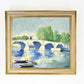 HANS LUCKAS Ölgemälde Impressionismus Paris Brücke Boot Rahmen Antik 1960