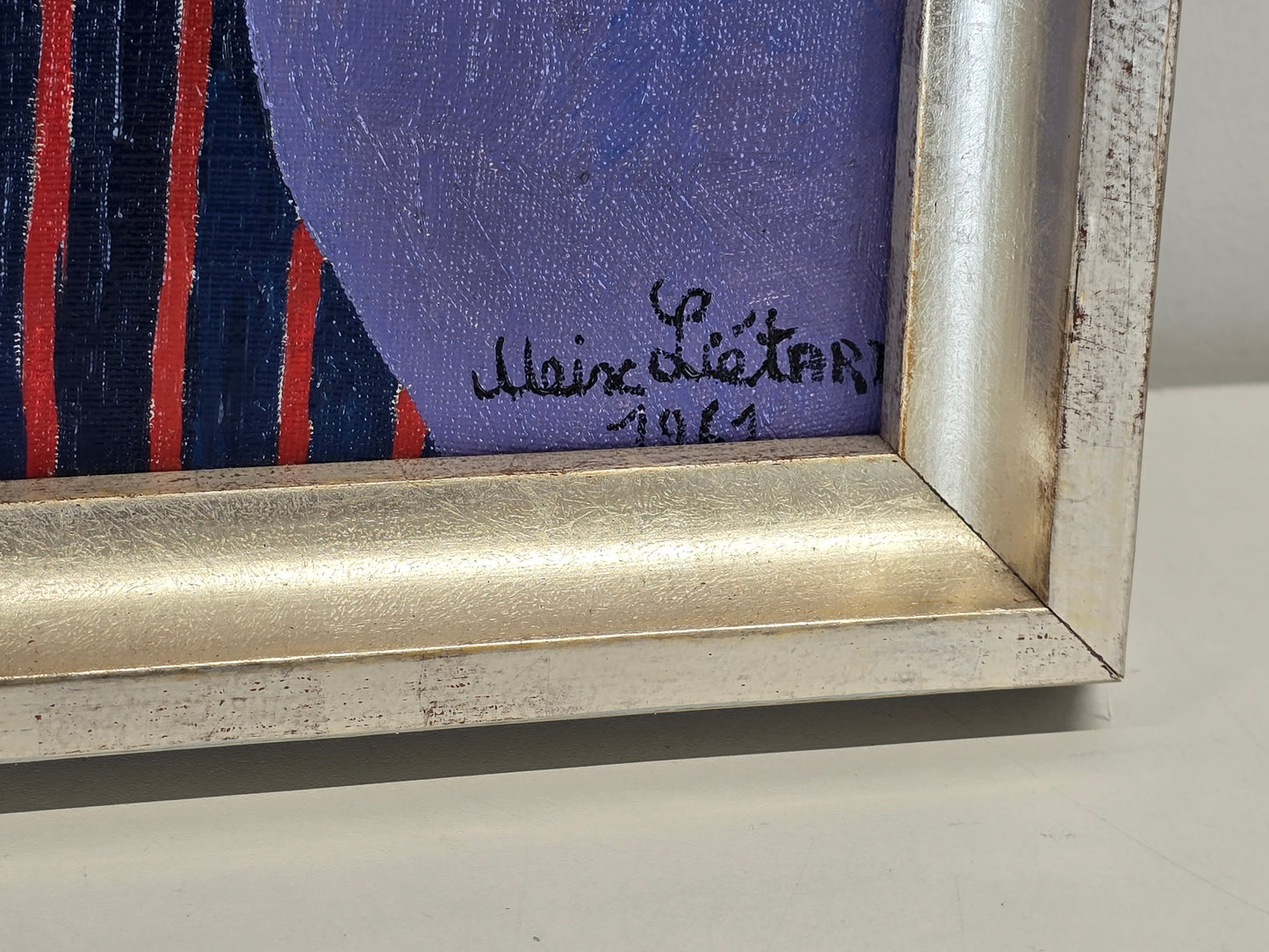 ALAIN LIÉTARD Öl Gemälde Blumen Stillleben 1961 Vintage Kunst Modern Freiburg