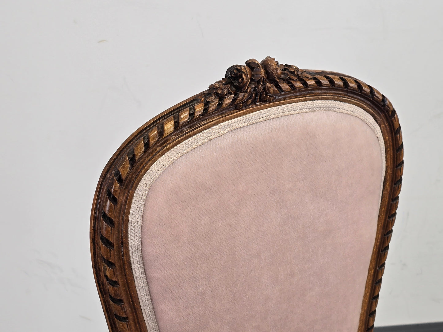 ANTIKER POLSTERSTUHL Rosa Samt Louis Seize Stil Vintage Shabby Chic Barock