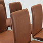 DESIGN FREISCHWINGER Leder-Optik Braun Chrom Stühle hochwertig 6er Set Modern