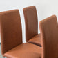 DESIGN FREISCHWINGER Leder-Optik Braun Chrom Stühle hochwertig 6er Set Modern