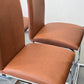 DESIGN FREISCHWINGER Leder-Optik Braun Chrom Stühle hochwertig 6er Set Modern