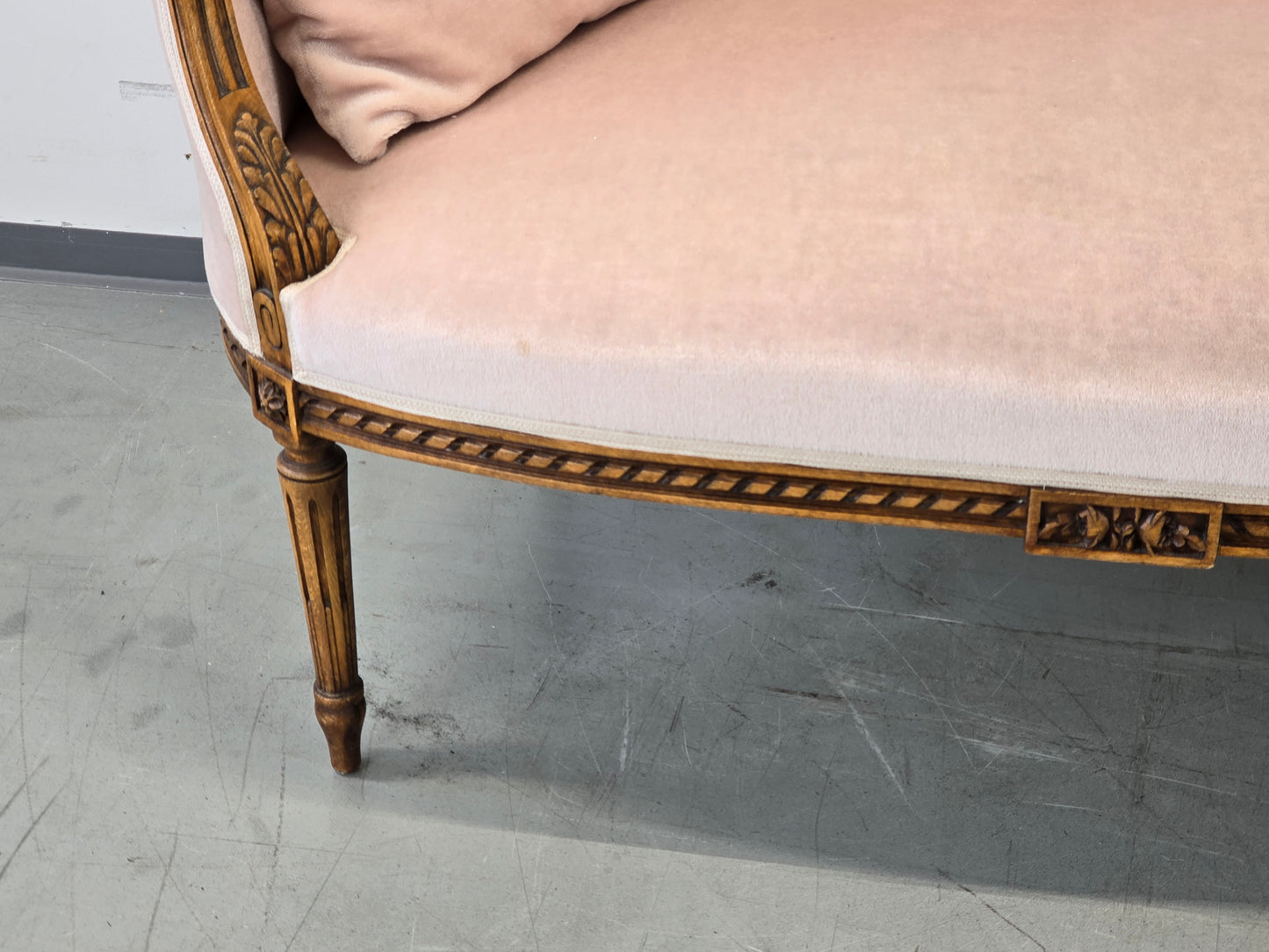 ANTIKES SOFA Rokoko Louis Seize Samt Rosa Couch Vintage Shabby Chic Barock