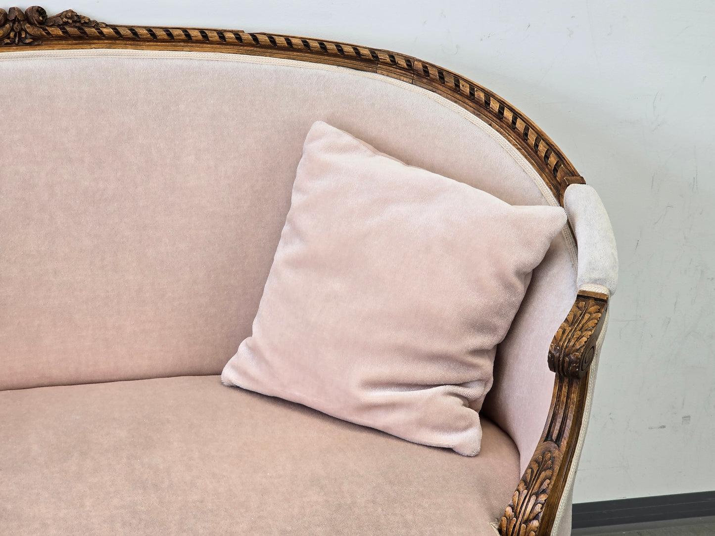 ANTIKES SOFA Rokoko Louis Seize Samt Rosa Couch Vintage Shabby Chic Barock