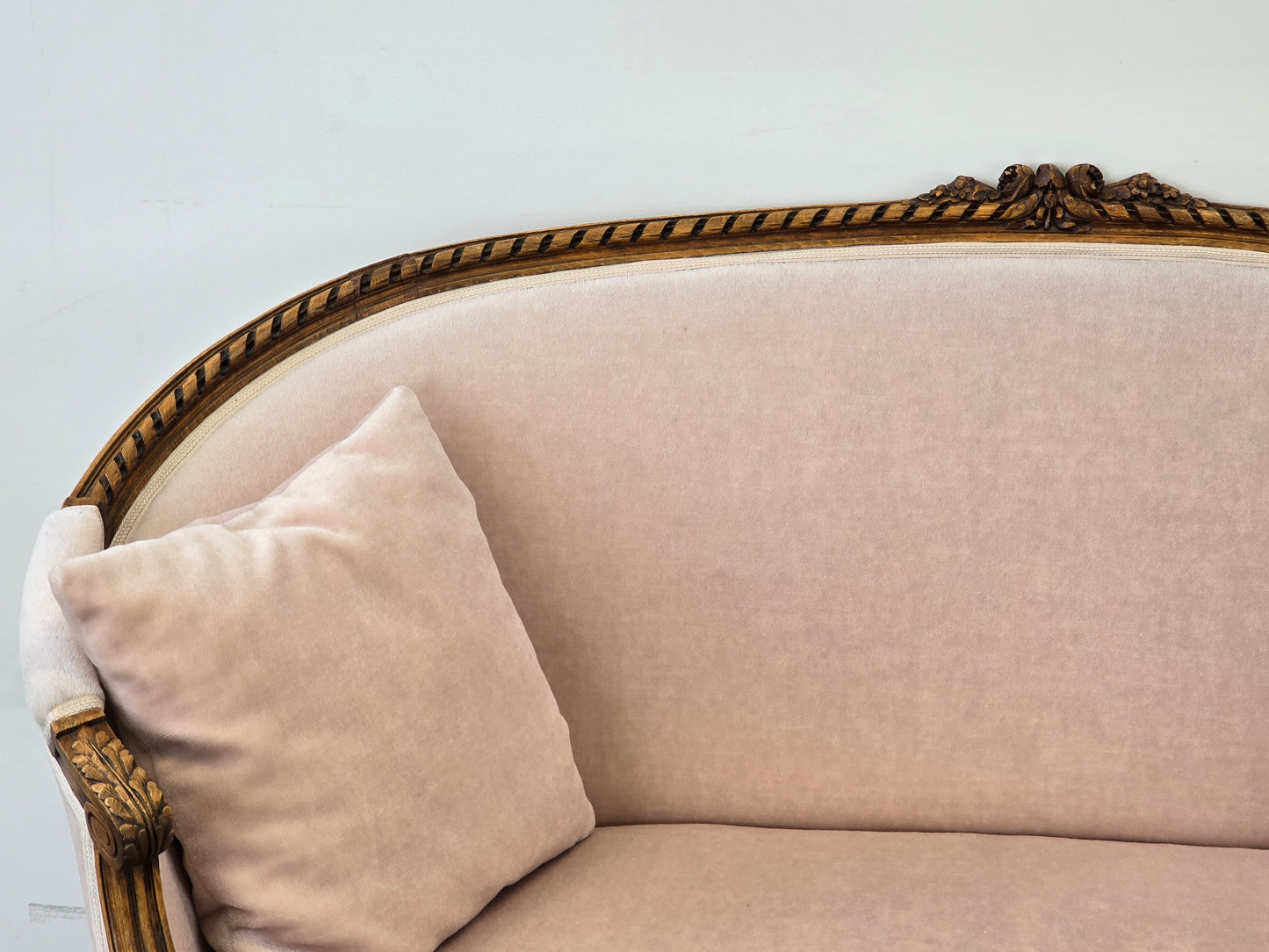 ANTIKES SOFA Rokoko Louis Seize Samt Rosa Couch Vintage Shabby Chic Barock