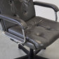 CHEF SESSEL Stuhl Schreibtisch Vintage Leder Bürostuhl Schwarz Italien Design 90er