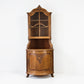 ANTIKER ECKSCHRANK Barock Vitrine Nussbaum Louis XV Schrank Vintage