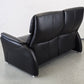 W.SCHILLIG LEDERSOFA Schwarz 2-Sitzer Designer Couch Leder Top Zustand AY4