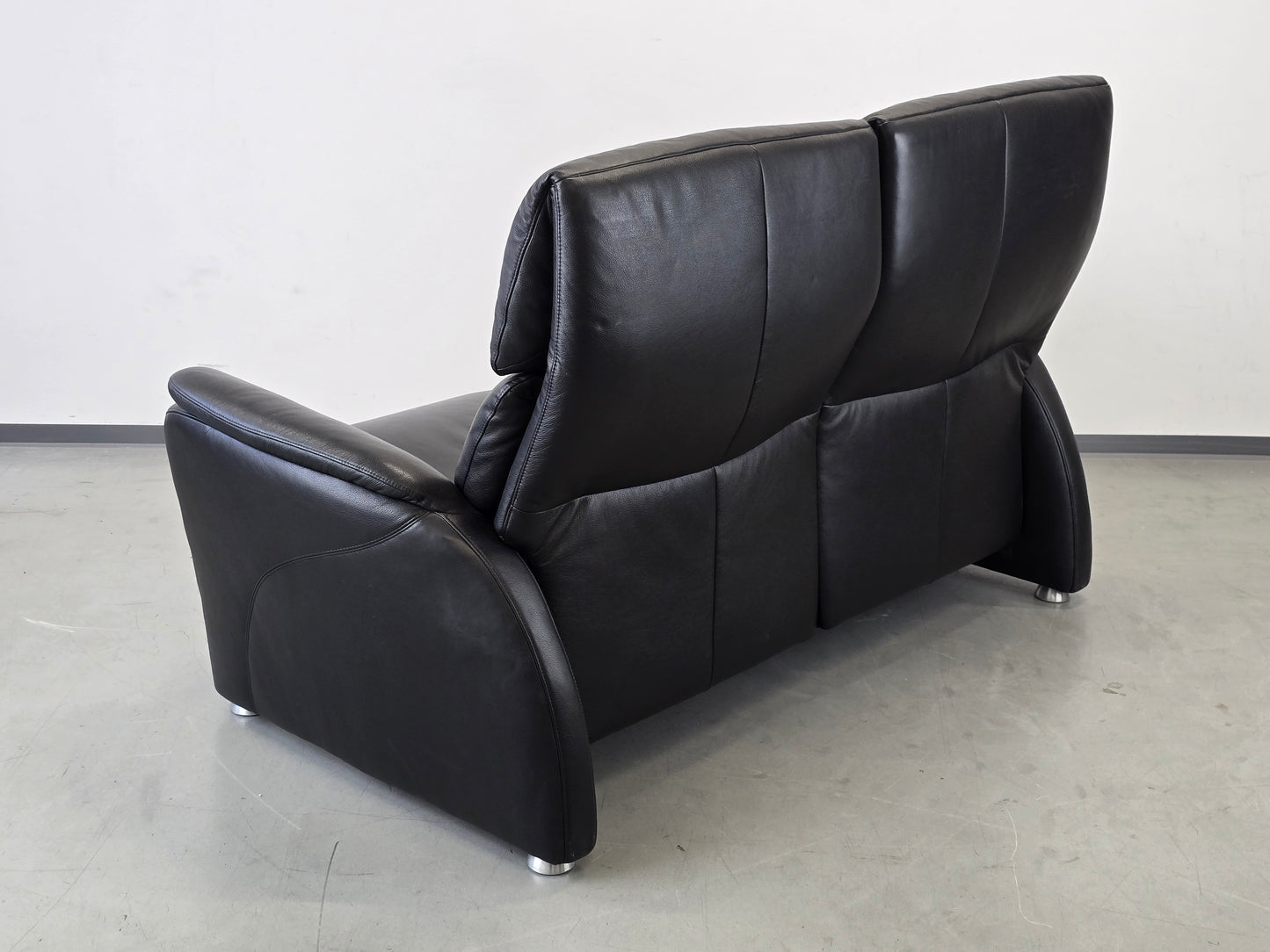 W.SCHILLIG LEDERSOFA Schwarz 2-Sitzer Designer Couch Leder Top Zustand AY4