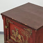 VINTAGE NACHTTISCH Beistelltisch Rot Gold Chinoiserie Antik Schränkchen Kommode