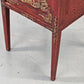 VINTAGE NACHTTISCH Beistelltisch Rot Gold Chinoiserie Antik Schränkchen Kommode