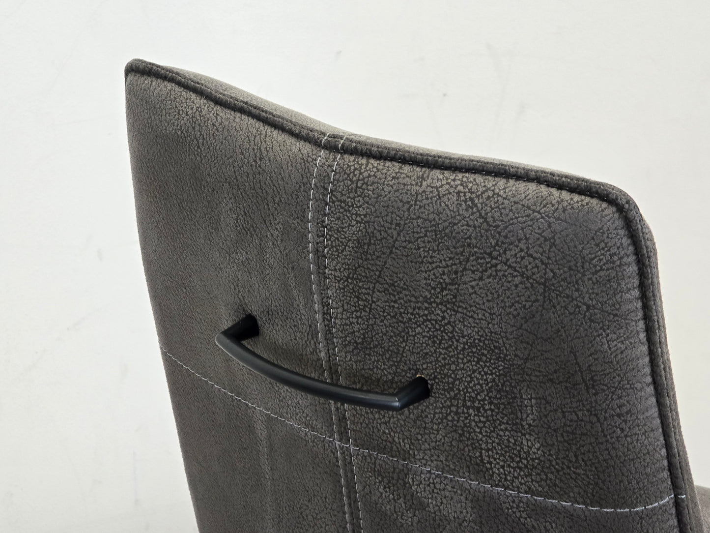 ESSZIMMERSTÜHLE POLSTERSTUHL Grau Industrial Design Vintage Leder-Optik 4
